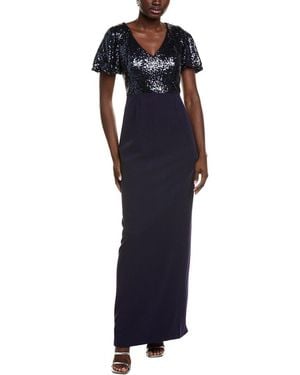 Rene Ruiz Sequin Column Gown - Blue
