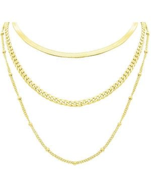 Adornia 14k Plated Layered Necklace - Metallic