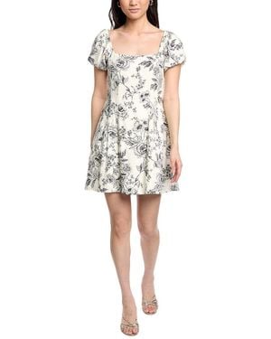Lost + Wander Lost + Wander Rose Haven Linen-blend Mini Dress - White