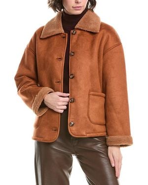 Pascale La Mode Fleece Coat - Brown