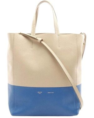 Celine Leather Vertical Small Cabas Tote Bag (authentic Pre-loved) - Blue