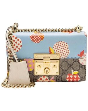 Gucci GG Supreme Les Pommes Padlock Small Shoulder Bag (authentic Pre-loved) - Blue