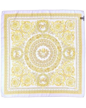Versace Barocco Print Silk Scarf - Metallic
