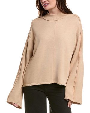 Project Social T Good Luck Seamed Mock Neck Sweatshirt - Natural