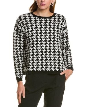Kier + J Kier + J Houndstooth Wool & Cashmere-blend Jumper - Black