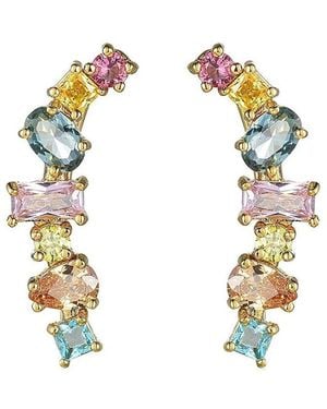 Liv Oliver 18K Plated 4.75 Ct. Tw. Quartz Earrings - Metallic