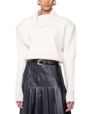 Ronny Kobo Camilla Knit Wool & Cashmere-Blend Top - White