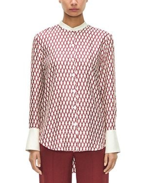Adam Lippes Farrow Silk Top - Red