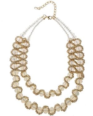 Eye Candy LA Crystal Barcelona 2 Tier Statemment Necklace - Metallic