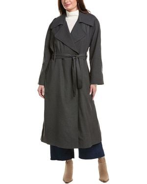 Leset Jane Wool-Blend Trench Coat - Black