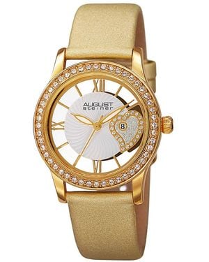 August Steiner Leather Watch - Metallic