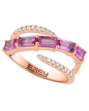 Effy Fine Jewelry 14K Rose 2.14 Ct. Tw. Diamond & Aquamarine Ring - Pink