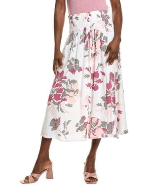 Ellen Tracy Linen-Blend Midi Skirt - Pink