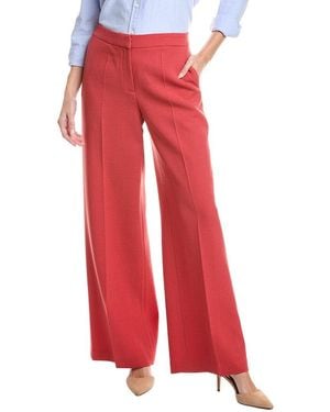 Lafayette 148 New York Dalton Wool Wide Leg Pant - Red
