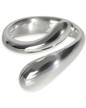 Tiffany & Co. Elsa Peretti Teardrop Bypass Silver Ring (authentic Pre-loved) - White
