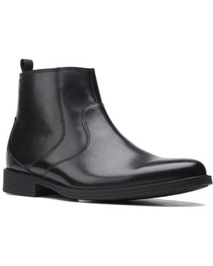 Clarks Whiddon Zip Leather Boot - Black