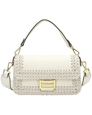 Tiffany & Fred Paris Italian Leather Hand-Woven Shoulder Bag - Metallic