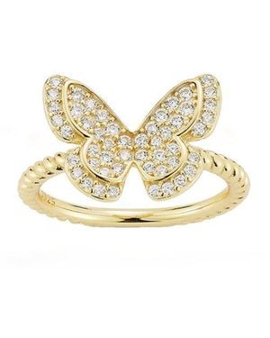 Glaze Jewelry 14K Over Cz Butterfly Ring - Metallic