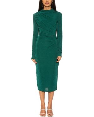 Alexia Admor Kim Draped Midi Sheath Dress - Green