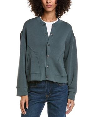 Vintage Havana Heavy Cloud Fleece Bomber Jacket - Blue