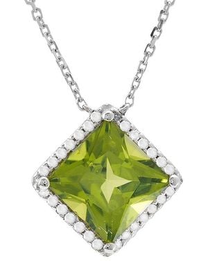 Gemstones 14k 1.83 Ct. Tw. Diamond & Peridot Necklace - Green