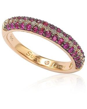 Suzy Levian CZ Jewelry Suzy Levian Silver Cz Stackable Ring - Pink