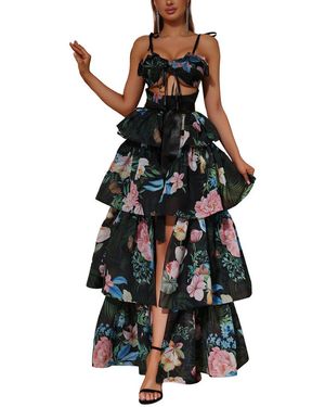 Alma King Print Maxi Dress - Black