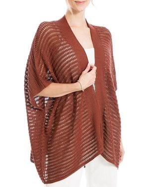 Max Studio Linen-Blend Cardigan - Brown