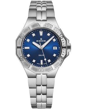 Edox Delfin Watch, Circa 2020s (authentic Pre-loved) - Blue