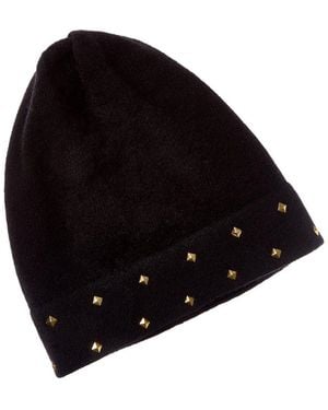 Portolano Studs Cashmere Beanie - Black