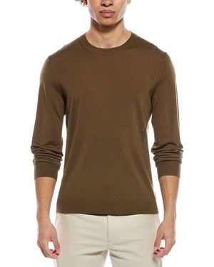 Theory Regal Crewneck Wool Sweater - Brown