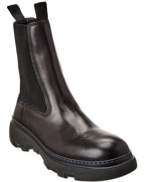 Burberry Creeper Leather Chelsea Boot - Black