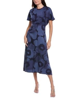 Marimekko Helea Akvarelli Unikko Maxi Dress - Blue