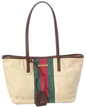 Gucci Tribeca Small Canvas & Leather Tote - White