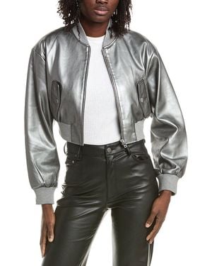 Lamarque Cropped Bomber Jacket - Gray
