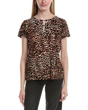 Jones New York Noodle Print Top - Black