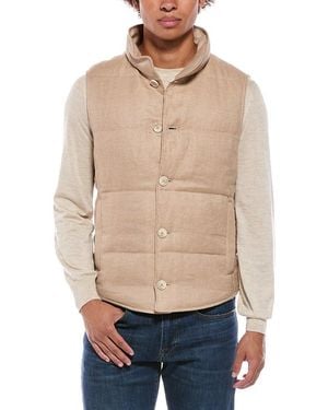 Brunello Cucinelli Linen, Wool & Silk-Blend Vest - Natural