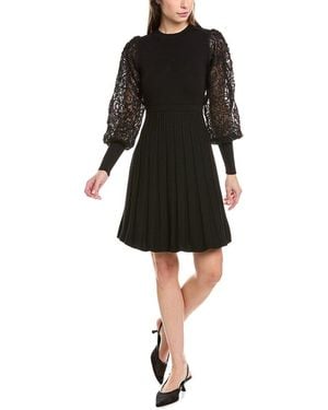 Nanette Lepore Cable Front Sweaterdress - Black