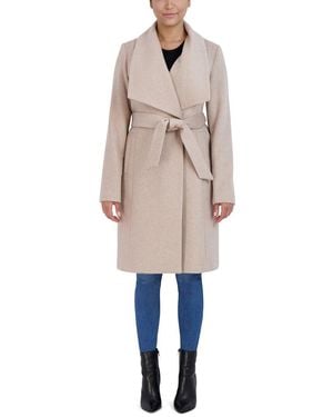 Cole Haan Wool-blend Wrap Coat - Natural