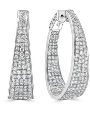 Sabrina Designs 14K 3.01 Ct. Tw. Diamond Hoop Earrings - White
