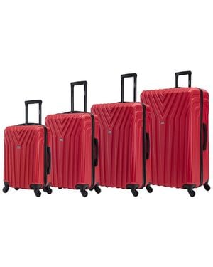 InUSA Vasty Lightweight Hardside Spinner Suitcase 4pc Luggage Set - Red