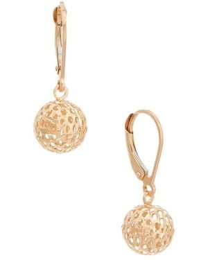 Italian Gold 10K Rose 9.5Mm Pierced Ball Earrings - Metallic