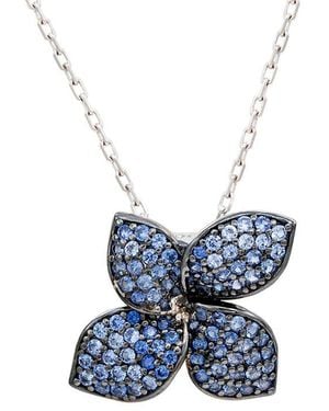 Suzy Levian 0.02 Ct. Tw. Diamond & Sapphire Statement Pendant - Blue