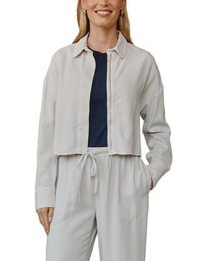 Bella Dahl Oversized Cropped Shacket - Gray