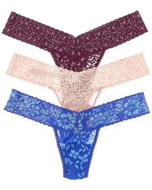 Hanky Panky 3Ps Crossdye Leopard Low-Rise Thong - Purple