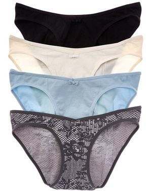 Sugar Set Of 4 Seamless Rib Bikini - Black