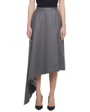 Adam Lippes Orion Wool-Blend Skirt - Grey