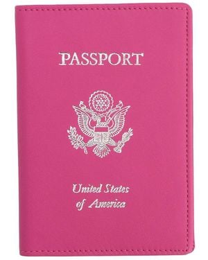 ROYCE New York New York Leather Rfid Blocking Passport Holder With Us Seal - Pink