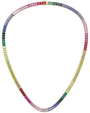 Lab Grown Diamonds 30.00 Ct. Tw. Lab-Grown Diamond & Lab-Grown Sapphire Tennis Necklace - Natural