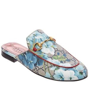 Gucci Princetown Gg Blooms Slipper - Blue